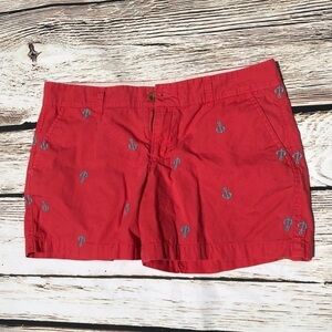 Old Navy Embroidered Anchor Shorts 6 Red